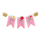 Baby Girl 1st Birthday High Chair Banner – Floral Rustic Decor Party Banner Decoration Richie's