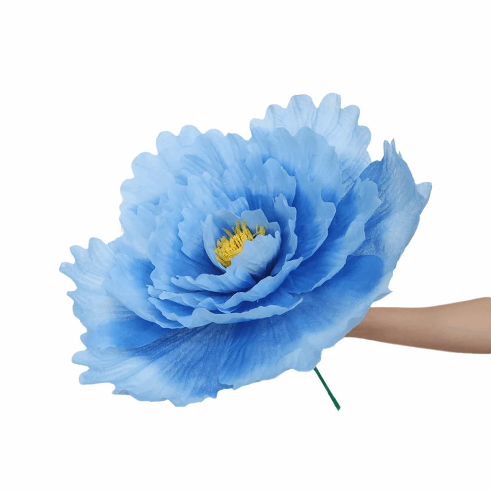 50cm Large Artificial Peony Flower Head – Silk Faux Bloom Decor Artificial Flower Decor Richie's Blue