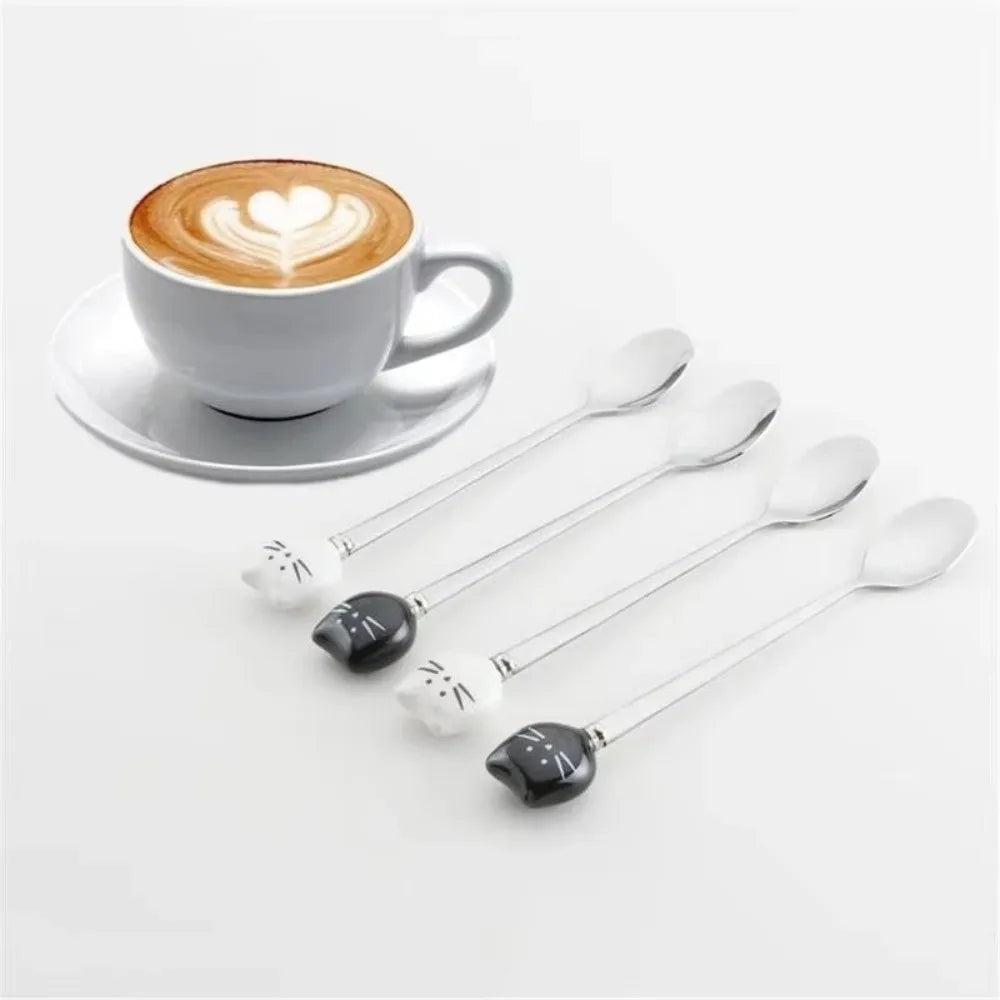 Cartoon Cat Stainless Steel Dessert Spoon – Coffee & Ice Cream Novelty Dessert Spoon Richie's