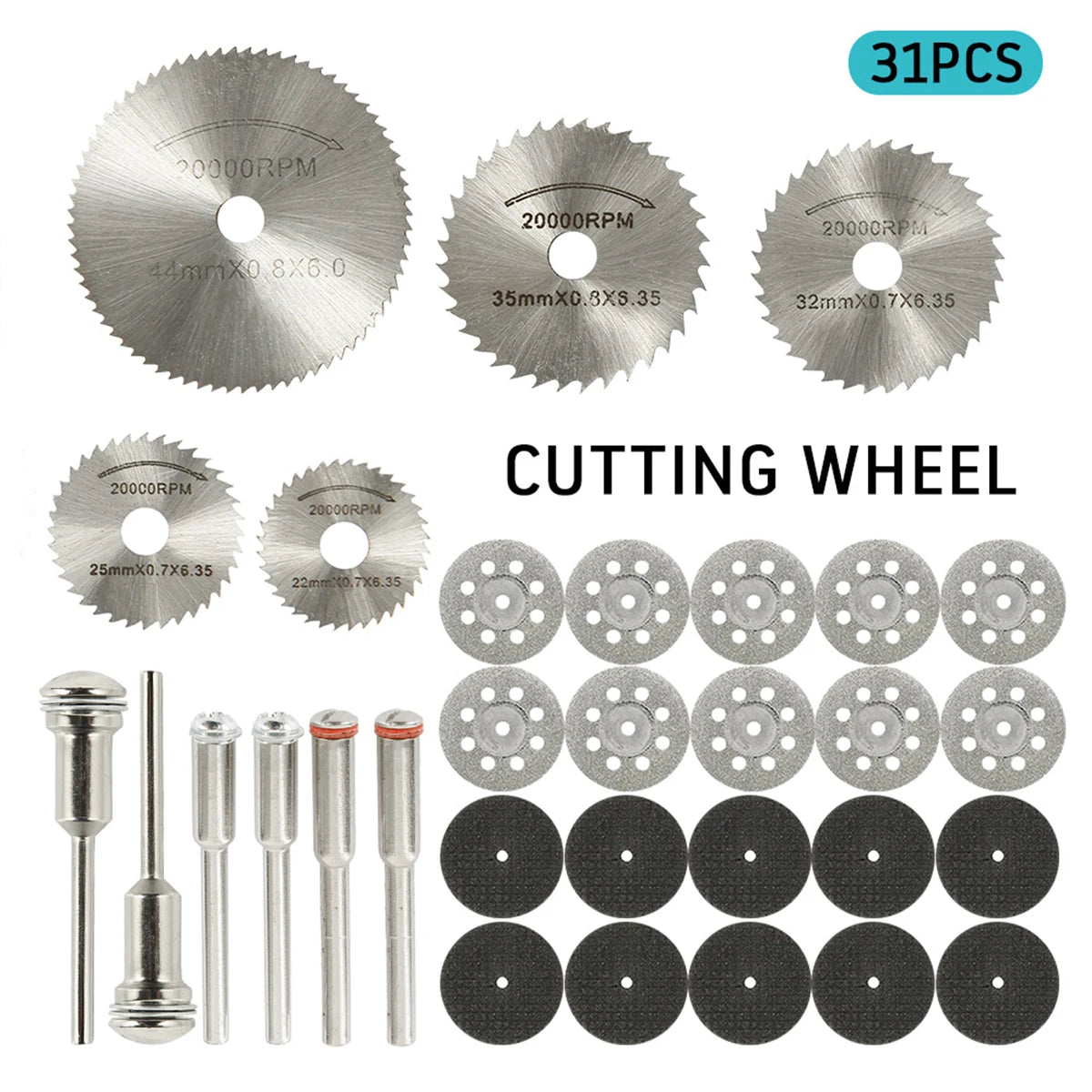 HSS Circular Saw Blade Set 8–42Pcs | Rotary Tool Cutting Discs Rotary Cutting Disc Set Richie's 31pcs