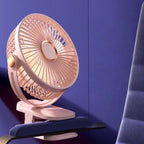 720° Rotatable USB Clip-On Fan with Night Light – 5-Speed Clip-On USB Fan Richie's