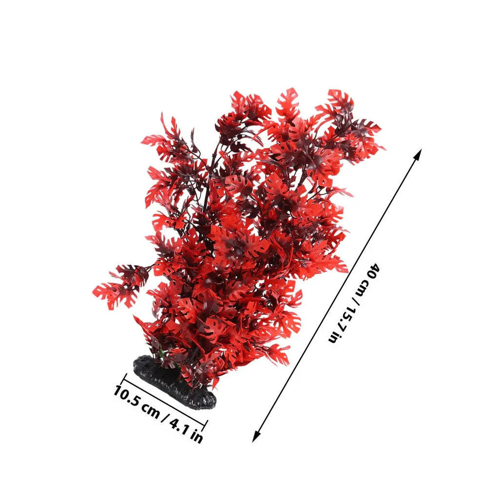 40cm Red Leaf Artificial Aquarium Plant | Realistic Fish Tank Decor Artificial Aquarium Plant Richie's
