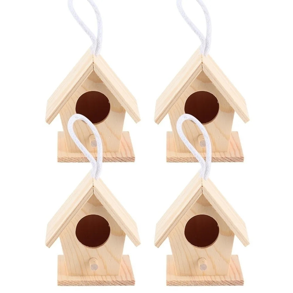 4Pcs Hanging Wooden Birdhouse Set | Platane Wood Bird Nest Hanging Birdhouse Set Richie's 4Pcs