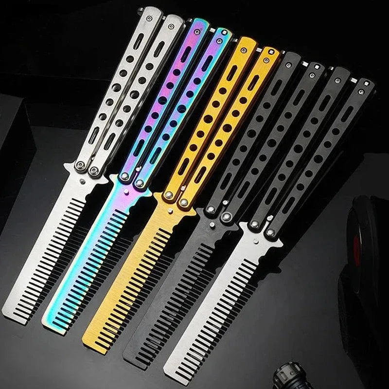 Foldable Butterfly Comb – Stainless Steel Beard & Hair Tool Hair Styling Comb Richie's