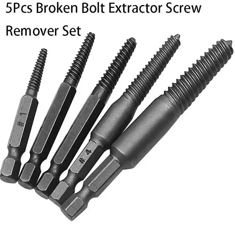 5/6Pc Broken Bolt Extractor Set with Center Drill Bits Screw Extractor Set Richie's 5pcs