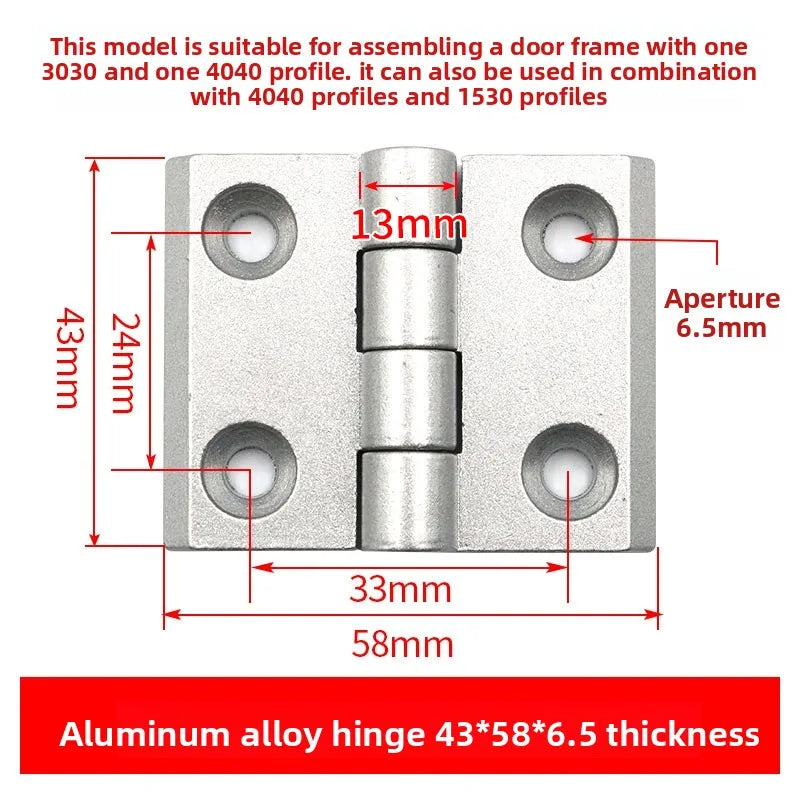 Aluminum Gun Stock Hinges 2020/3030/4040/5050 – Doors & Cabinets Door Cabinet Hinge Richie's 3040 Silver 24x33