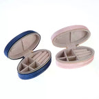 Mini Velvet Oval Jewelry Box – Portable Ring & Earring Case Velvet Jewelry Box Richie's