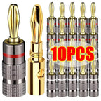 Gold-Plated 4mm Banana Plugs Solder-Free Screw Lock | FUCHU Audio Banana Plug Richie's