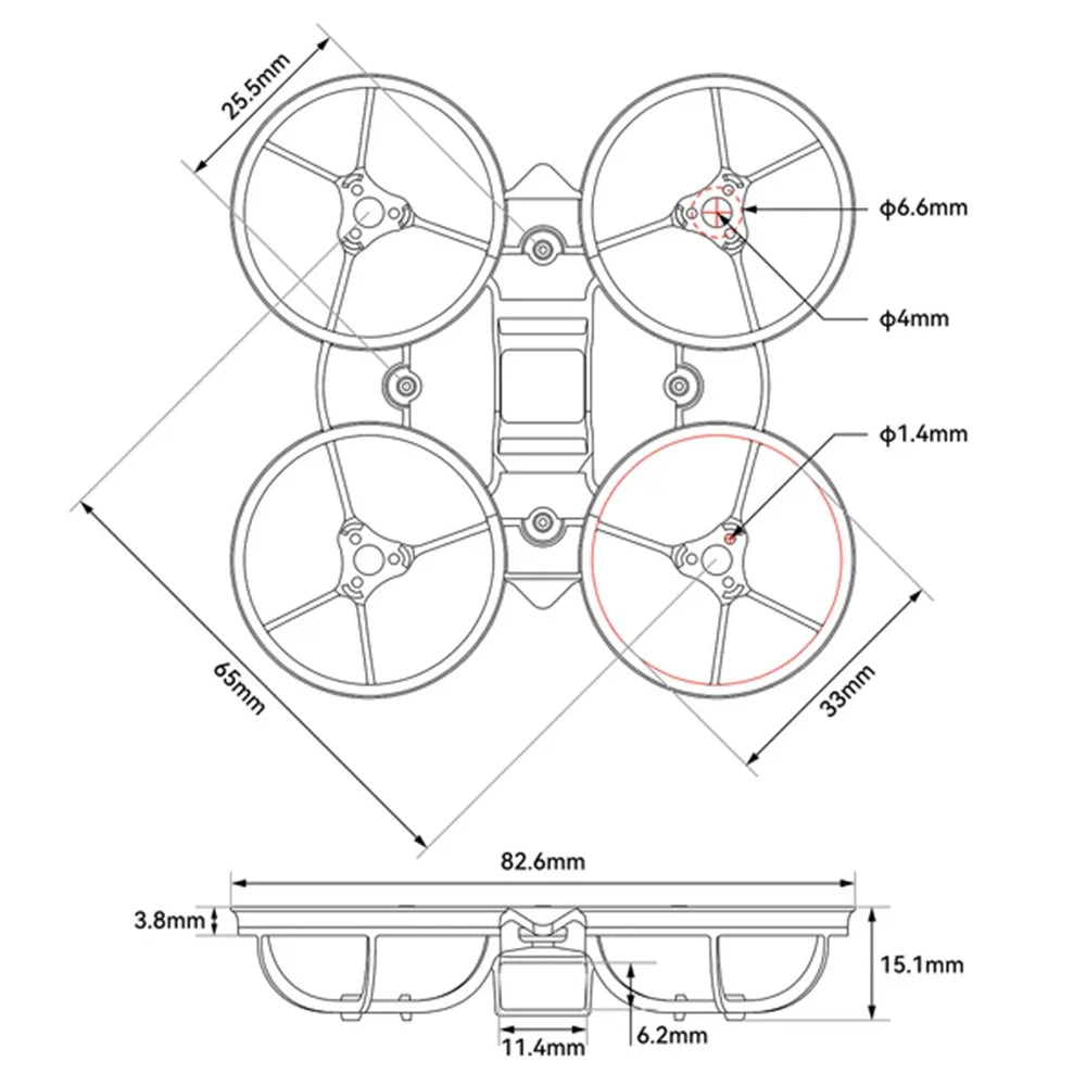 BETAFPV Air65 II 65mm 1S Brushless Whoop Frame | FPV Racing FPV Drone Frame Richie's