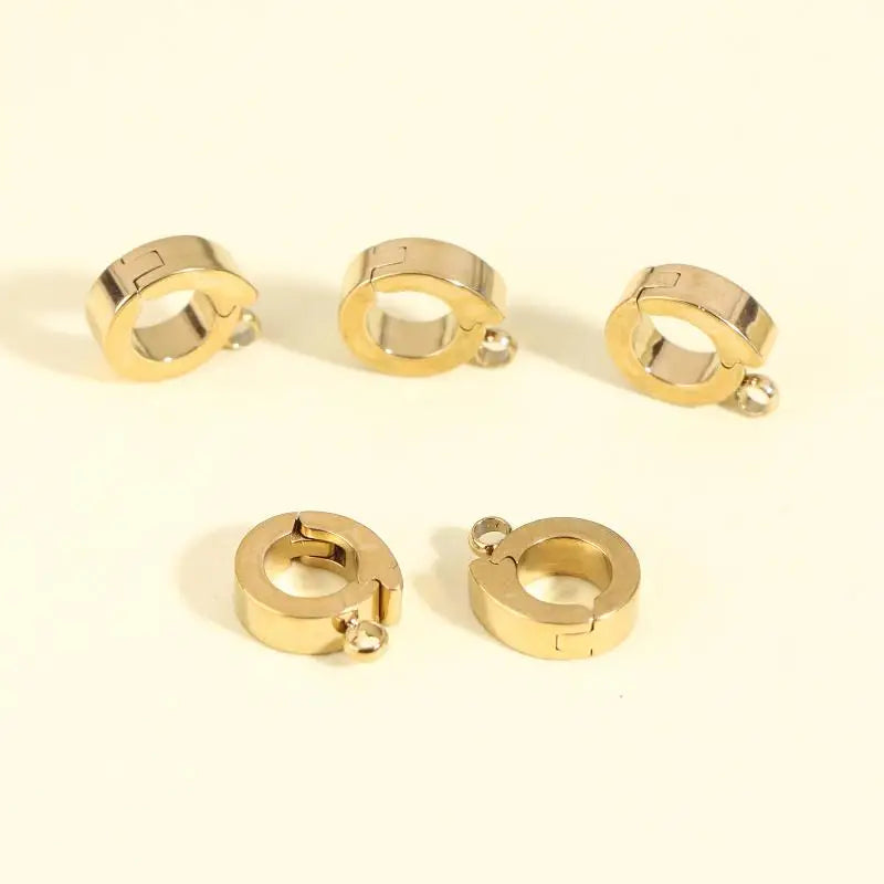 Stainless Steel Round Clasp Buckles for Jewelry Making – 1/5 Pcs Jewelry Clasp Buckle Richie's gold 8mm 5pcs