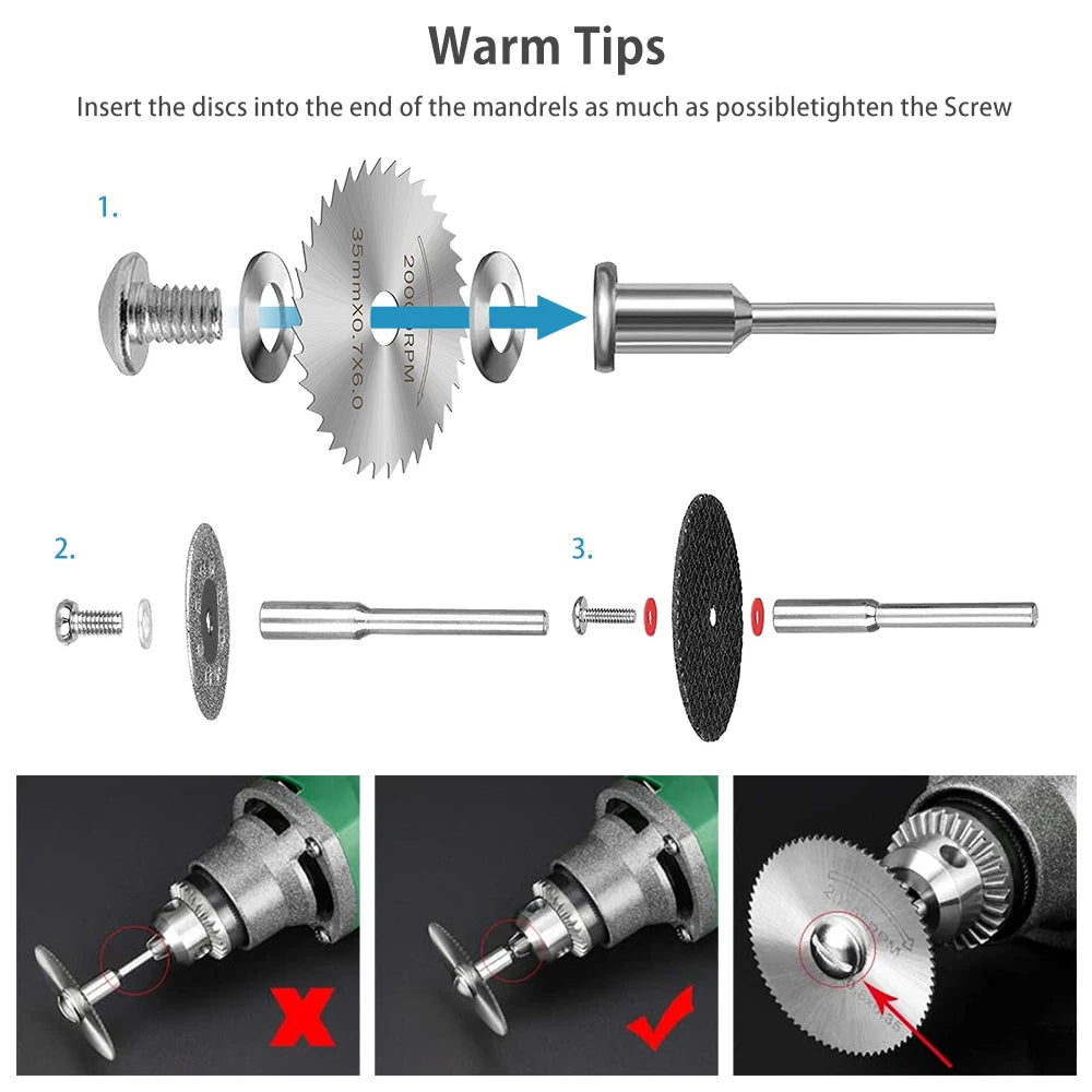 HSS Circular Saw Blade Set 8–42Pcs | Rotary Tool Cutting Discs Rotary Cutting Disc Set Richie's