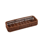 Faux Rattan Plastic Storage Basket Rectangle Wicker Tray Organizer Storage Basket Richie's 31x11cm