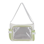 Transparent Ita Crossbody Bag – Large Capacity Shoulder Bag Crossbody Shoulder Bag Richie's white green 37x24x15cm