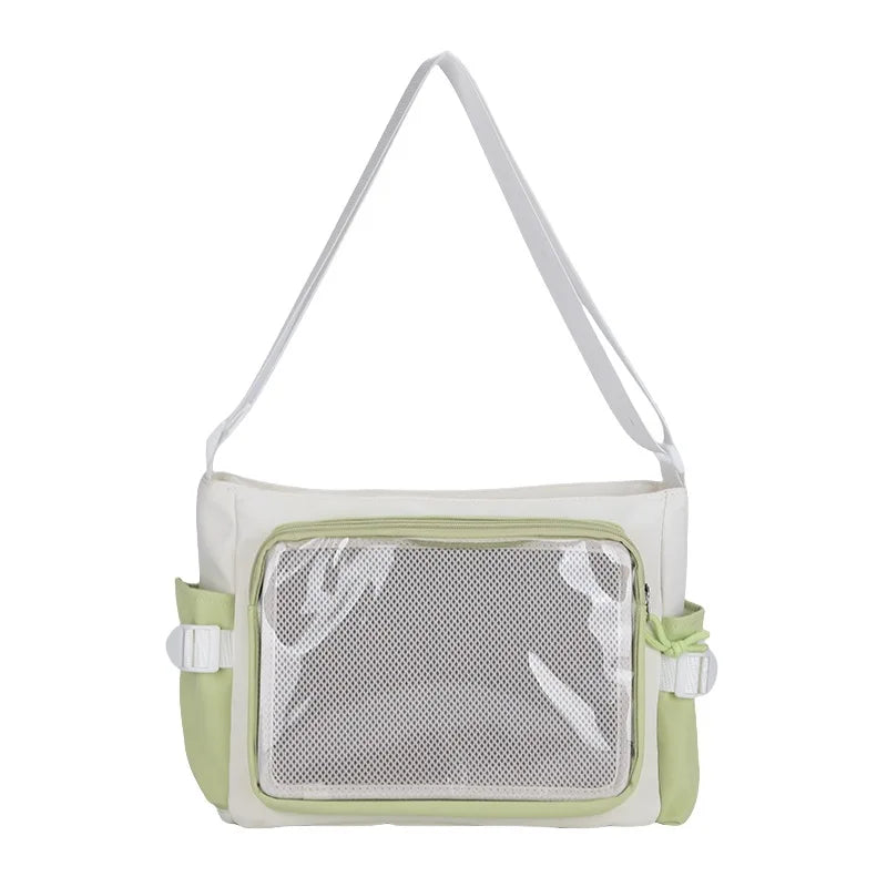 Transparent Ita Crossbody Bag – Large Capacity Shoulder Bag Crossbody Shoulder Bag Richie's white green 37x24x15cm