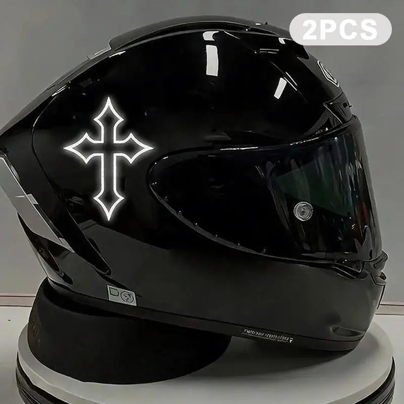 2Pcs Reflective Cross Stickers – Waterproof Night Visibility Decals Reflective Decal Stickers Richie's A6