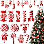 Wood Candy Cane Christmas Ornaments 12/24pcs – Red & White Christmas Ornaments Richie's