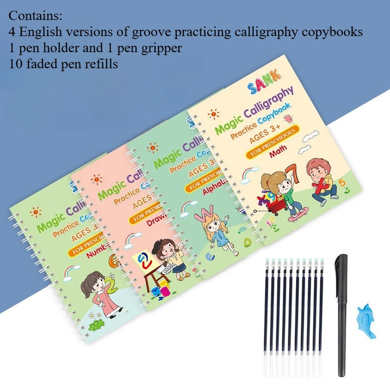Reusable Magic Practice Copybook for Kids – English Writing Kids Practice Copybook Richie's 16pcs set