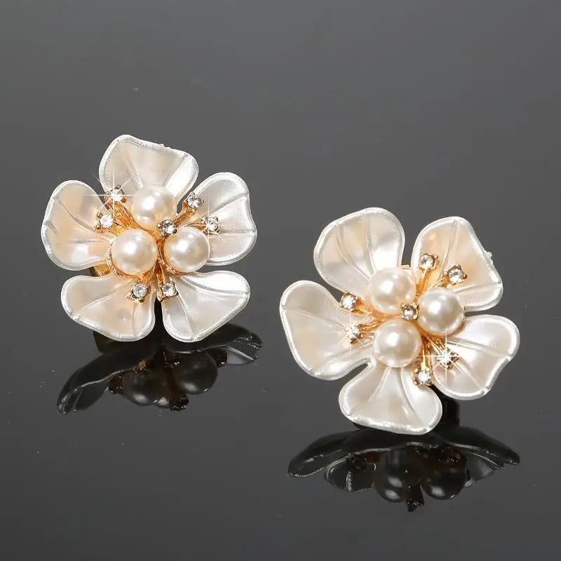 Pearl Flower Button Covers – Rhinestone Detachable Clips Button Cover Clips Richie's