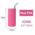 Neoprene Water Bottle Sleeve with Handle – 420/550ml Bottle Sleeve Richie's Rose Pink 420ml