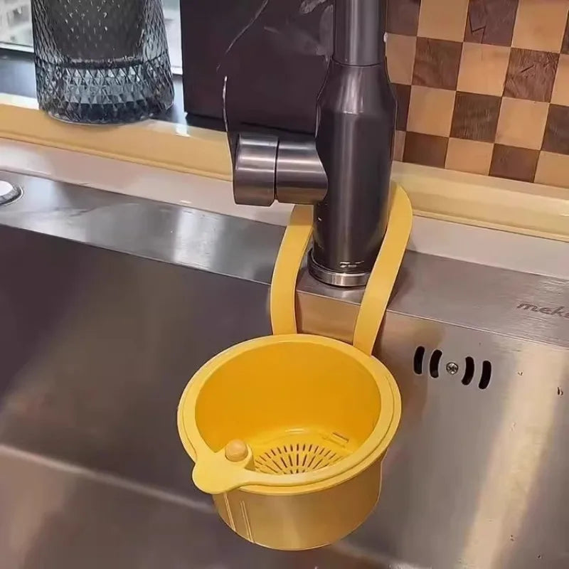Self-Cleaning Push Sink Strainer Basket with Removable Bottom Sink Strainer Basket Richie's Orange color 1pc