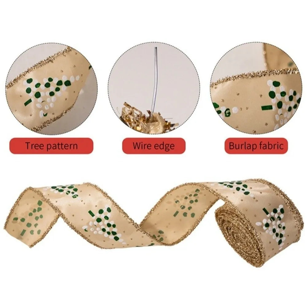 Gold Christmas Tree Ribbon – DIY Fabric Bow & Swirl Décor Christmas Ribbon Richie's