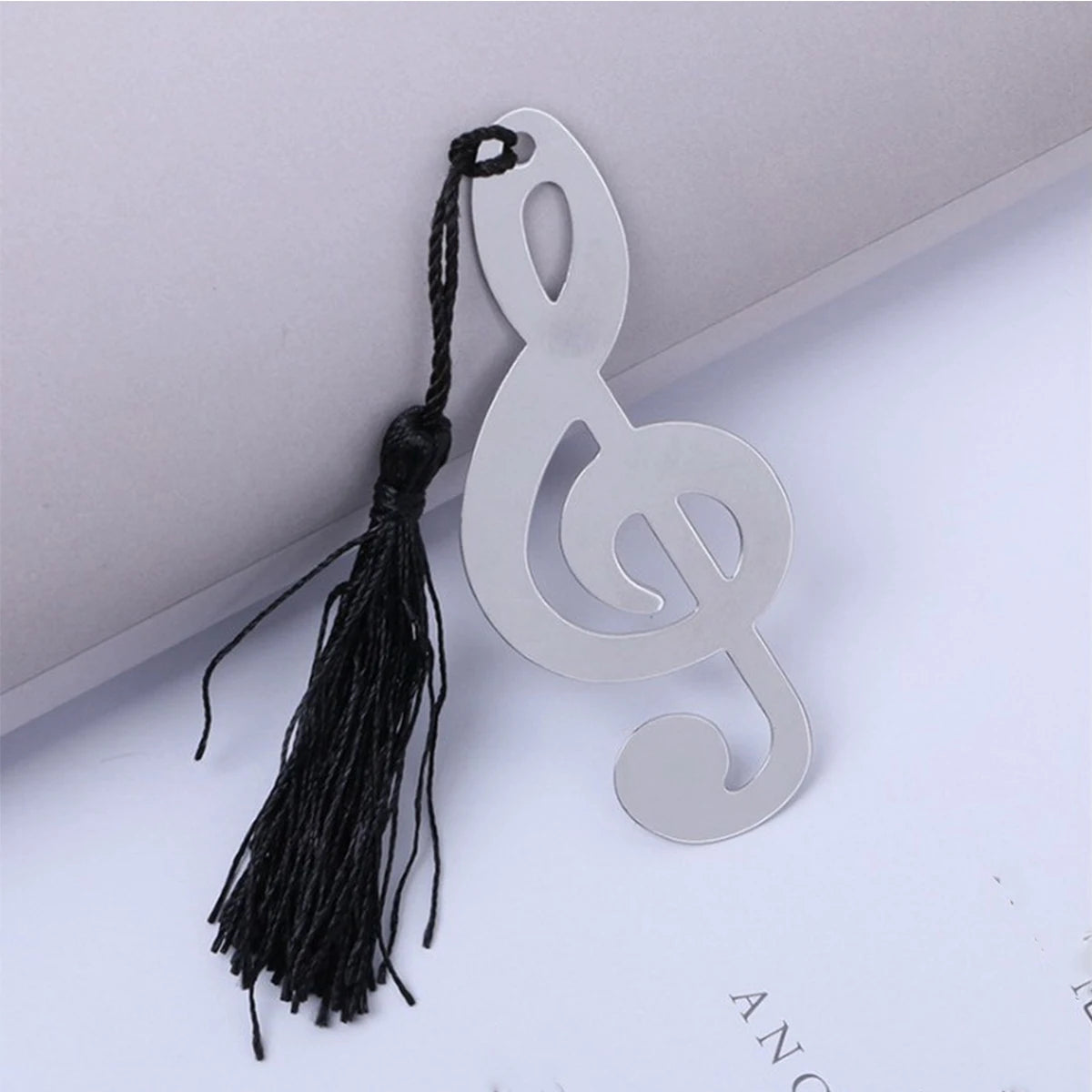 Silver Clef Metal Bookmark with Tassel – Music Note Gift Metal Bookmark Richie's