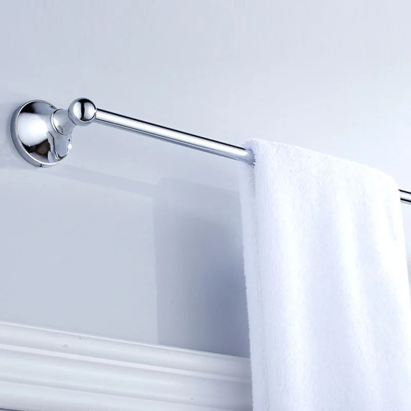 Wall Mounted Brass Towel Bar with Hook 60cm – Chrome/Gold Towel Bar Rack Richie's