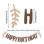 Forest Leaf Letter Banner – Boho Birthday Party Decoration Party Banner Decoration Richie's