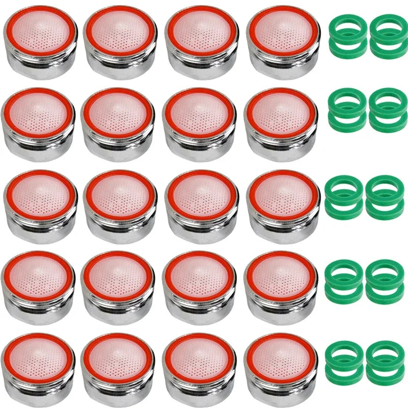 20 Pcs Brass Faucet Aerator Water Saving Anti-Splash Bubbler Faucet Aerator Richie's 4L-minute brass 24MM