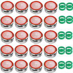 20 Pcs Brass Faucet Aerator Water Saving Anti-Splash Bubbler Faucet Aerator Richie's 4L-minute brass 24MM