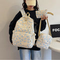 3-Piece Bow Backpack Set – Large Capacity Nylon School Bag Backpack Set Richie's beige blue