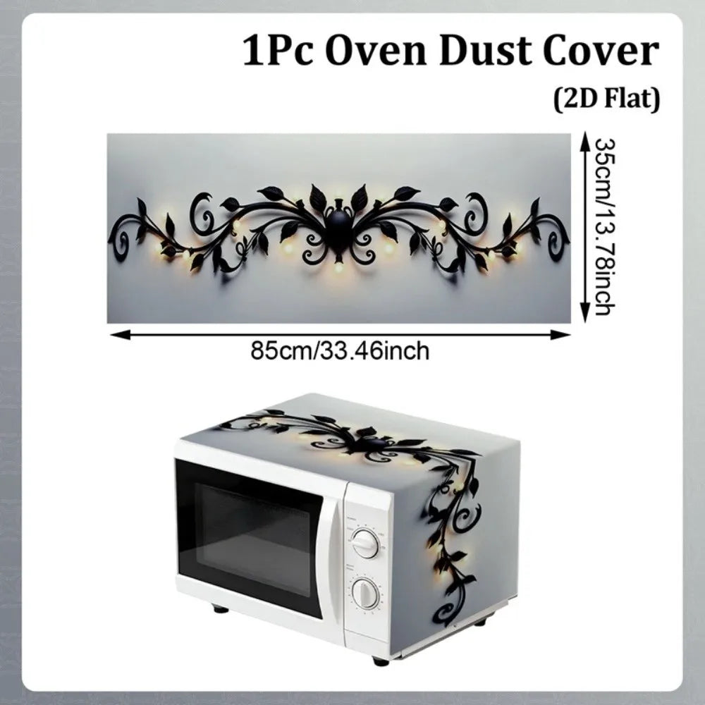 Floral Microwave Cover Waterproof Dust Protector Mat | Polyester Appliance Dust Cover Richie's B