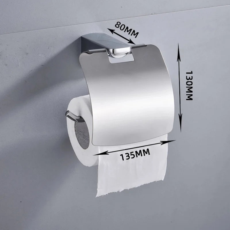 HOBHE Matte Black Stainless Steel Toilet Paper Holder Stand Toilet Paper Holder Richie's