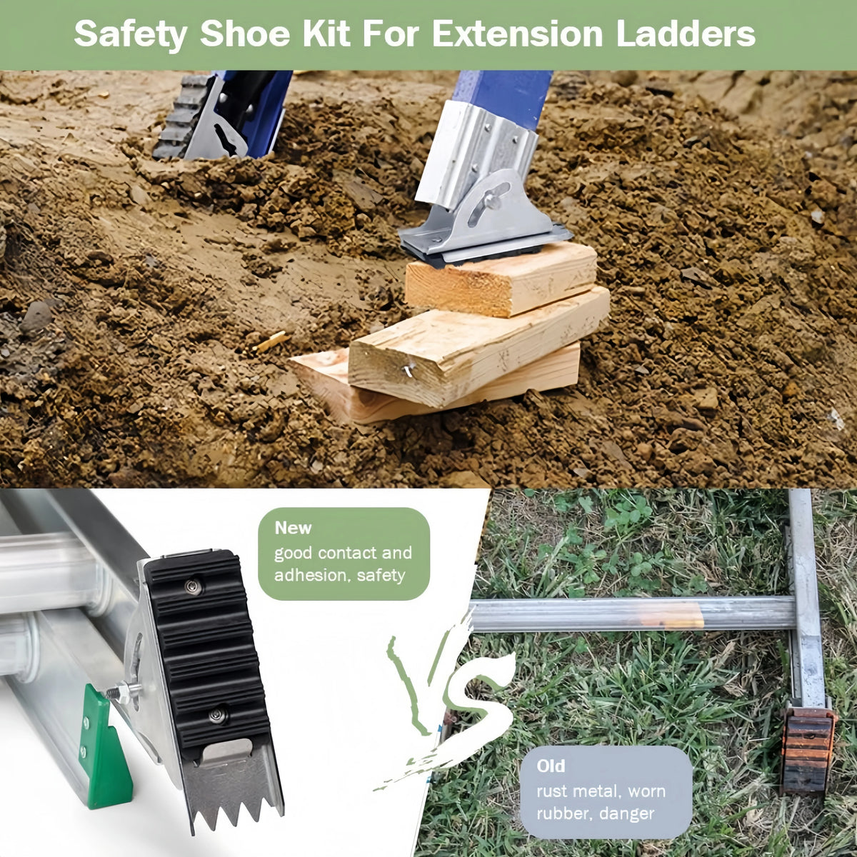 Anti-Skid Extension Ladder Feet Shoe Kit for Aluminum Ladders Ladder Shoe Kit Richie's