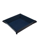 PU Leather Folding Valet Tray – Collapsible Desk Organizer Valet Storage Tray Richie's Dark blue