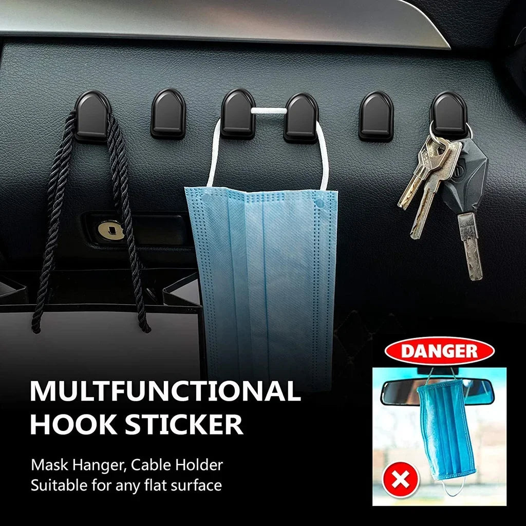 Mini Self-Adhesive Car Hooks – Cable, Key & Dashboard Organizer Car Interior Hook Richie's