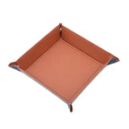 PU Leather Folding Valet Tray – Collapsible Desk Organizer Valet Storage Tray Richie's Brown