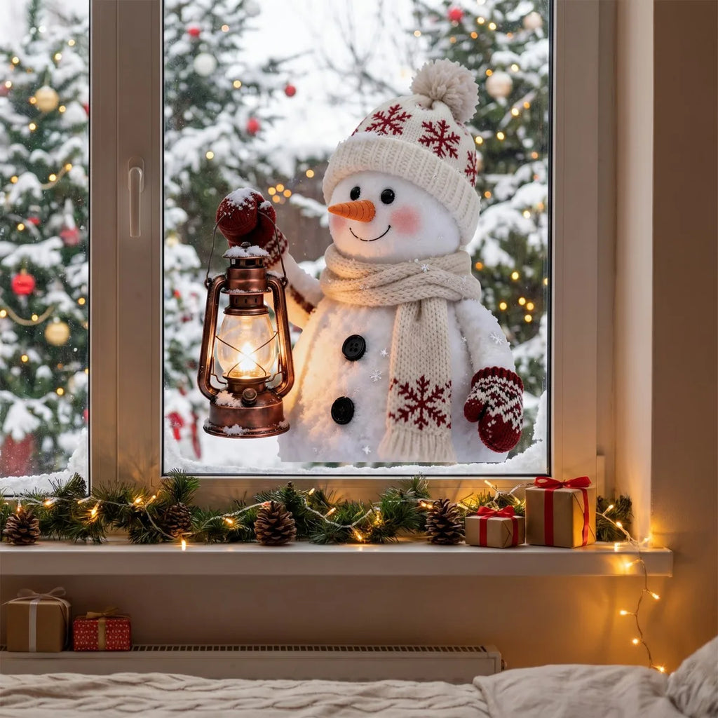 Knitted Texture Static Window Clings – Christmas Decor Decals Window Clings Richie's