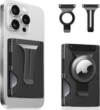 Zeeker 5-in-1 Minimalist Wallet with AirTag Slot & Money Clip Minimalist Wallet Richie's Black