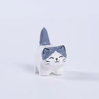 Hand Carved Wooden Cat Figurine | Kitten Desk Ornament Wooden Cat Figurine Richie's A6