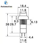 12pcs 12mm Push Button Switch Latching Momentary PBS-11A/B 6 Colors Push Button Switch Richie's