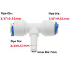 5Pcs RO Water Tee Quick Connector 1/4" 3/8" OD Pipe Fitting Pipe Tee Connector Richie's PE 3I8-3I8-3I8 Plug