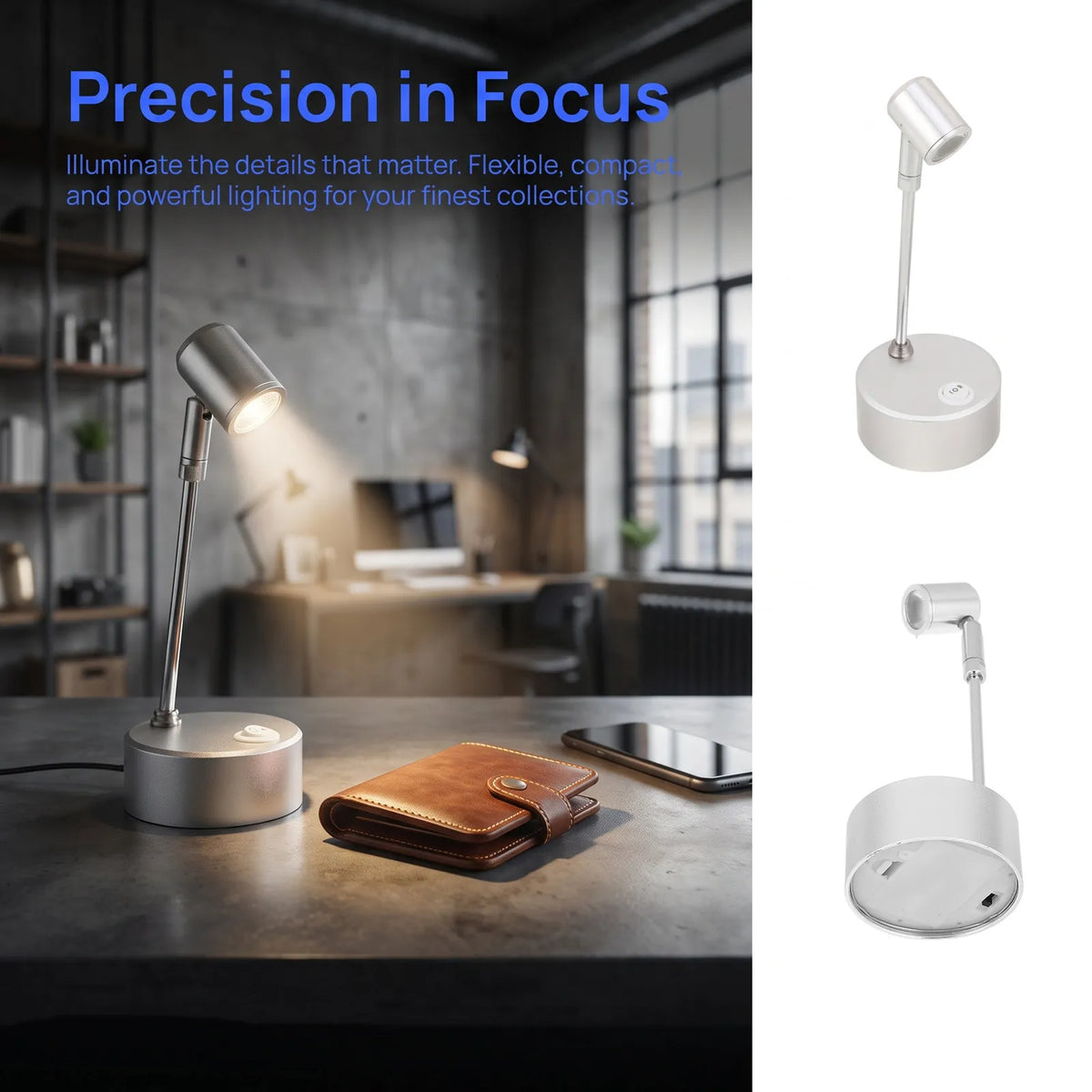3W LED Jewelry Cabinet Spotlight | Dual Color Temp, Silver Display Cabinet Spotlight Richie's