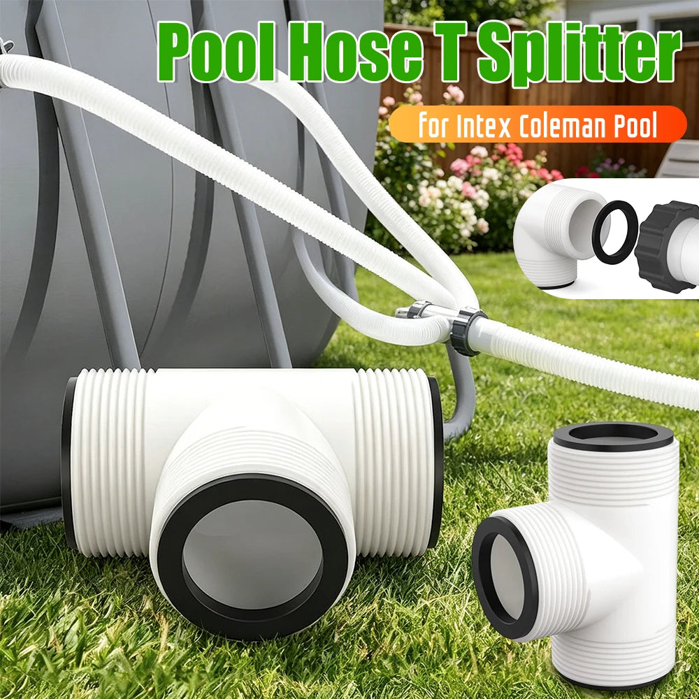 Pool Hose T Splitter 1.5" with 3 L Rings | Pump Adapter Pool Hose Splitter Richie's