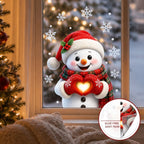 Christmas Snowman Heart Window Sticker – Reusable Glass Decal Christmas Window Sticker Richie's