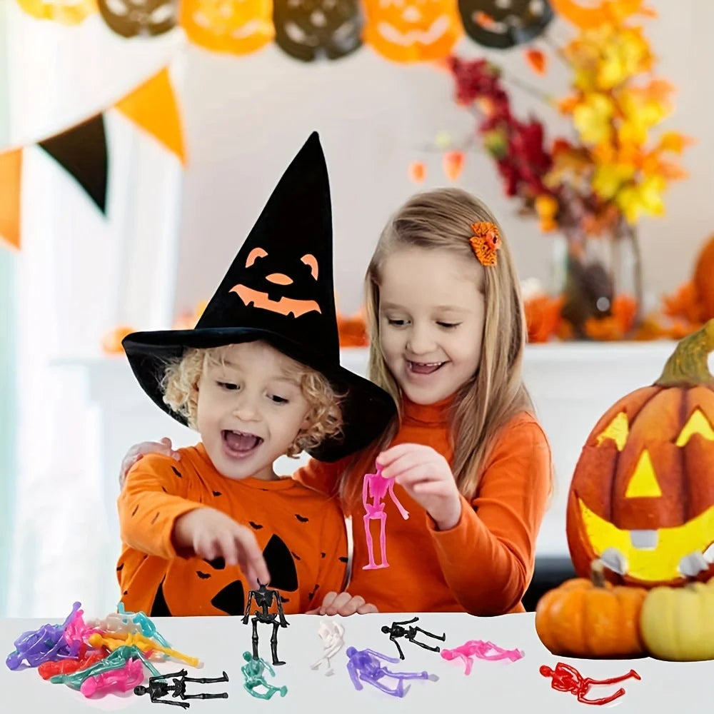 Halloween Stretchy Skeleton Toys – Squishy Skull Party Favors Halloween Novelty Toys Richie's