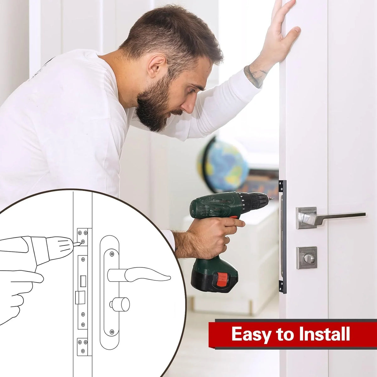 Door Latch Guard Plate – Outswing Door Security Shield Door Security Guard Richie's