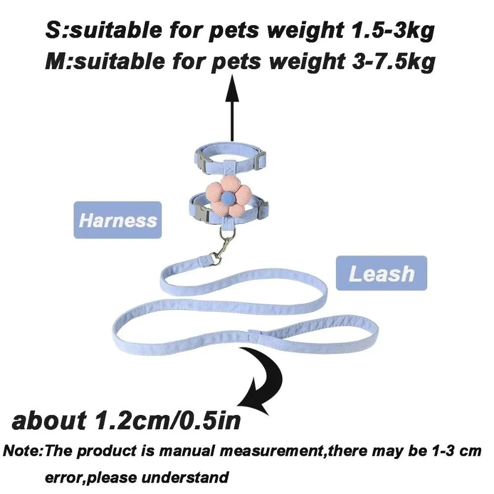 Adjustable Breathable Mesh Cat & Small Dog Harness + Leash Set Pet Harness Set Richie's