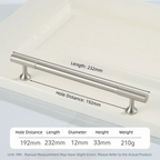 Solid Brass Cabinet Handles Vertical Fluting Drawer Pulls Cabinet Drawer Pulls Richie's Silver 192mm