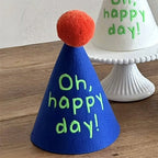 Hand-Drawn Graffiti Birthday Hat Non-Woven Party Princess Cap Party Hat Richie's Blue